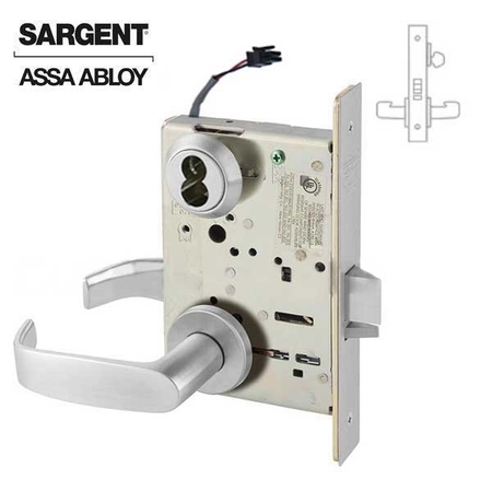 SARGENT 8200 Series Mortise Lock Mechanical Electromechanical Fail Safe 24V Lock to accept SFIC Core LN Trim SRG-70-8270-LNL-24V-26D
